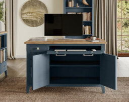 Baumhaus Signature Blue Hidden Home Office Desk - thumbnail 2