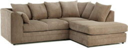 BlissFurniture Ltd Bliss Furniture Beige Jumbo Cord 4 Seater Right Hand Corner Sofa Scatter Back Design Compact And Comfortable Sofa - thumbnail 1