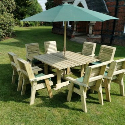Churnet Valley Garden Furniture Ltd Churnet Valley Erg0 8 Seater Square Set 8Xc - image 1