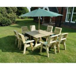 Churnet Valley Garden Furniture Ltd Churnet Valley Erg0 8 Seater Square Set 8Xc - thumbnail 2