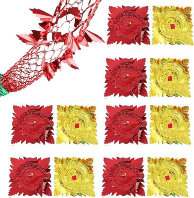 12Pack Christmas Ceiling Decorations, Christmas Foil Garlands, 9Ft Christmas Ceiling Garlands, Red Green Colourfull Festive Foil
