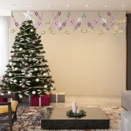 12Pack Christmas Ceiling Decorations, Christmas Foil Garlands, 9Ft Christmas Ceiling Garlands, Red Green Colourfull Festive Foil - thumbnail 5