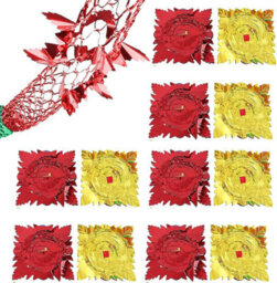 12Pack Christmas Ceiling Decorations, Christmas Foil Garlands, 9Ft Christmas Ceiling Garlands, Red Green Colourfull Festive Foil - thumbnail 1