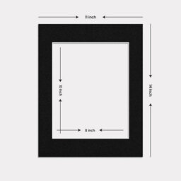 Ak Frames 14X11 Black Picture Mounts To Fit 10X8 Aperture Size - Mount Board Only (No Frame Included) - thumbnail 3