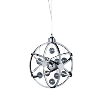 Luminosa Lighting Luminosa Muni Spherical Ceiling Pendant Light Chrome Glass Balls