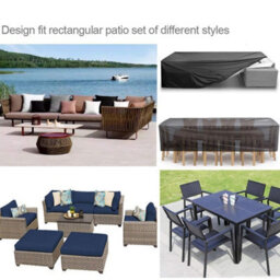 Waterproof And Heavy-Duty Outdoor Patio Furniture Table Cover, 84 X 35.5 Black - thumbnail 5