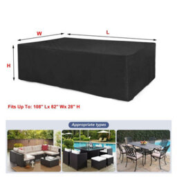Waterproof And Heavy-Duty Outdoor Patio Furniture Table Cover, 84 X 35.5 Black - thumbnail 6