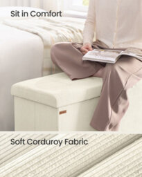 LEDREM Storage Ottoman, Foldable Ottoman Foot Rest, 38 X 110 X 38 Cm, Storage Bench, Loads Up To 300 Kg, For Living Room, Bedroom - thumbnail 4