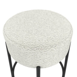 Wyld Haus Tanji Ivory Boucle Round Bar Stool With Black Metal Legs - thumbnail 4