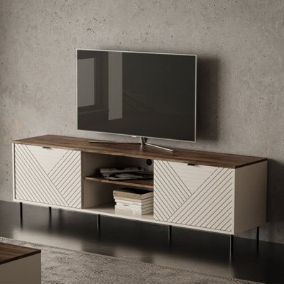 Heze Furniture Evo Modern Style Tv Unit With Storage Elegant Textured Door - image 1