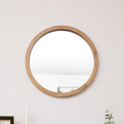 Melody Maison Round Dark Wood Frame Mirror - 55Cm - thumbnail 5