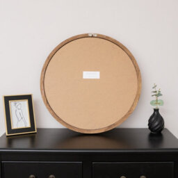 Melody Maison Round Dark Wood Frame Mirror - 55Cm - thumbnail 7