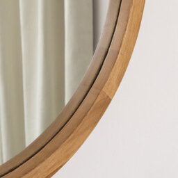 Melody Maison Round Dark Wood Frame Mirror - 55Cm - thumbnail 4