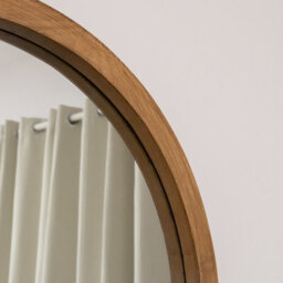 Melody Maison Round Dark Wood Frame Mirror - 55Cm - thumbnail 3
