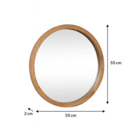Melody Maison Round Dark Wood Frame Mirror - 55Cm - thumbnail 9