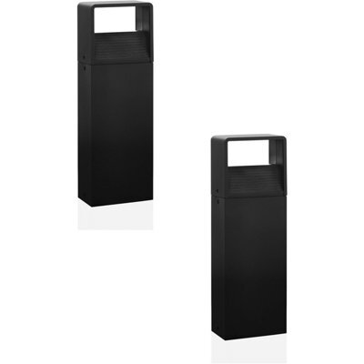 2 Pack Modern Anthracite 6W Ip44 Outdoor Pedestal Lights For Pathways - image 1