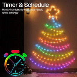 Xmas Haus Pre-Lit Rgb Flat Christmas Tree Silhouette Metal Frame, App Or Handheld Remote Controlled 1.4M - thumbnail 6