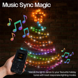 Xmas Haus Pre-Lit Rgb Flat Christmas Tree Silhouette Metal Frame, App Or Handheld Remote Controlled 1.4M - thumbnail 5