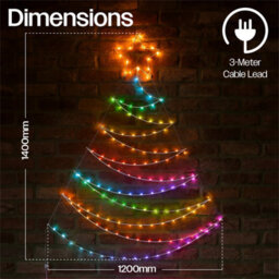 Xmas Haus Pre-Lit Rgb Flat Christmas Tree Silhouette Metal Frame, App Or Handheld Remote Controlled 1.4M - thumbnail 2