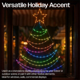 Xmas Haus Pre-Lit Rgb Flat Christmas Tree Silhouette Metal Frame, App Or Handheld Remote Controlled 1.4M - thumbnail 7