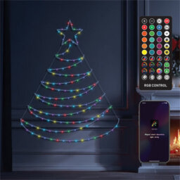 Xmas Haus Pre-Lit Rgb Flat Christmas Tree Silhouette Metal Frame, App Or Handheld Remote Controlled 1.4M - thumbnail 1