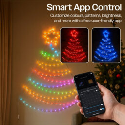 Xmas Haus Pre-Lit Rgb Flat Christmas Tree Silhouette Metal Frame, App Or Handheld Remote Controlled 1.4M - thumbnail 3