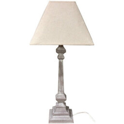 Wyld Haus Stonebloom Grey Wash Slim Table Lamp With Natural Linen Shade - thumbnail 2