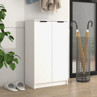 Berkfield Shoe Cabinet White 59X35X100 Cm Engineered Wood - image 1
