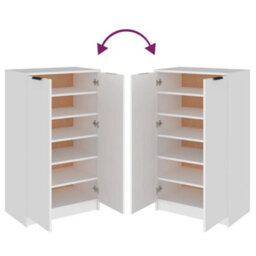 Berkfield Shoe Cabinet White 59X35X100 Cm Engineered Wood - thumbnail 8