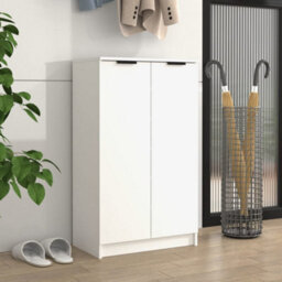 Berkfield Shoe Cabinet White 59X35X100 Cm Engineered Wood