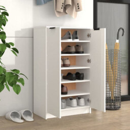 Berkfield Shoe Cabinet White 59X35X100 Cm Engineered Wood - thumbnail 3