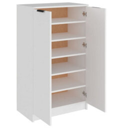Berkfield Shoe Cabinet White 59X35X100 Cm Engineered Wood - thumbnail 5