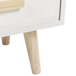 Wyld And Coco Brightnest Kids Bedside Table Nightstand White With Light Wood Accents 1 Drawer - Small Bedroom Nightstand - thumbnail 7