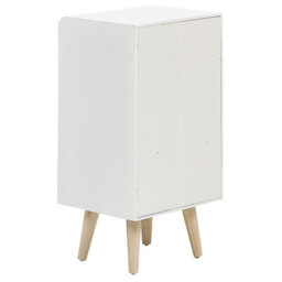 Wyld And Coco Brightnest Kids Bedside Table Nightstand White With Light Wood Accents 1 Drawer - Small Bedroom Nightstand - thumbnail 1