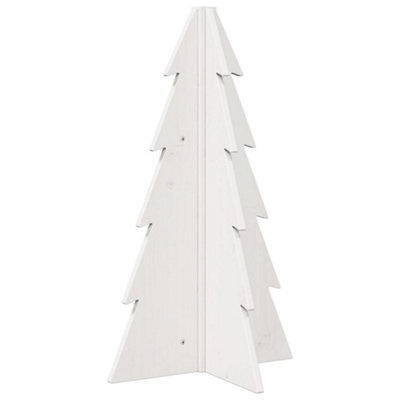 Berkfield Versatile Wooden Christmas Tree For Decoration White 69.5 Cm Solid Wood Pine