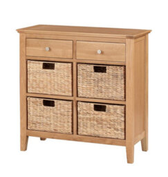 Hallowood Furniture Hereford Storage Table With 4 Baskets - thumbnail 8
