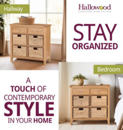 Hallowood Furniture Hereford Storage Table With 4 Baskets - thumbnail 6