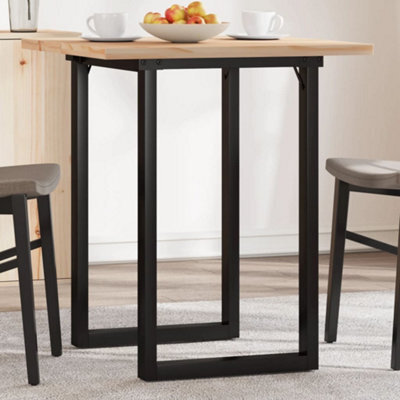 Berkfield Dining Table O-Frame 70X70X75.5 Cm Solid Wood Pine And Steel - image 1