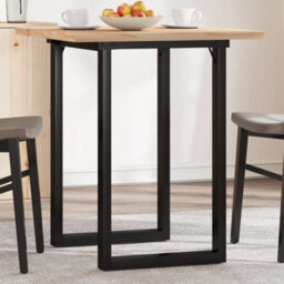 Berkfield Dining Table O-Frame 70X70X75.5 Cm Solid Wood Pine And Steel - thumbnail 1