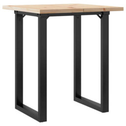 Berkfield Dining Table O-Frame 70X70X75.5 Cm Solid Wood Pine And Steel - thumbnail 6