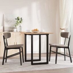 Berkfield Dining Table O-Frame 70X70X75.5 Cm Solid Wood Pine And Steel - thumbnail 3