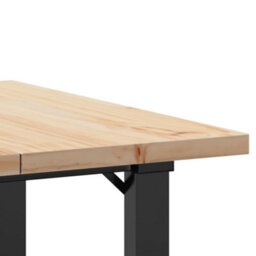 Berkfield Dining Table O-Frame 70X70X75.5 Cm Solid Wood Pine And Steel - thumbnail 7