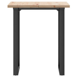 Berkfield Dining Table O-Frame 70X70X75.5 Cm Solid Wood Pine And Steel - thumbnail 4