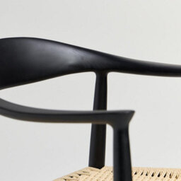 Where Saints Go Ltd Kenny Dining Chair Natural Triple Paper Coil Seat Scandi Mid-Century Curved Black Solid Wood Frame - thumbnail 9
