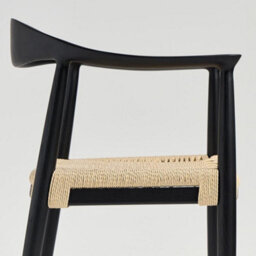 Where Saints Go Ltd Kenny Dining Chair Natural Triple Paper Coil Seat Scandi Mid-Century Curved Black Solid Wood Frame - thumbnail 7