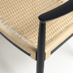 Where Saints Go Ltd Kenny Dining Chair Natural Triple Paper Coil Seat Scandi Mid-Century Curved Black Solid Wood Frame - thumbnail 8