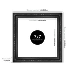 7X7 Black Ornate Picture Frame (17.8 X 17.8Cm) Poster, Photo, Artwork, Gallery Wall Or Print - thumbnail 2