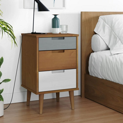 Berkfield Bedside Cabinet Molde Brown 40X35X65 Cm Solid Wood Pine - image 1