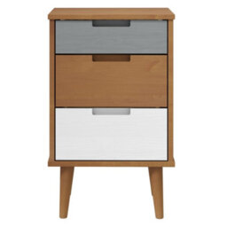 Berkfield Bedside Cabinet Molde Brown 40X35X65 Cm Solid Wood Pine - thumbnail 4