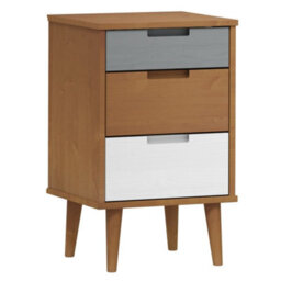 Berkfield Bedside Cabinet Molde Brown 40X35X65 Cm Solid Wood Pine - thumbnail 2